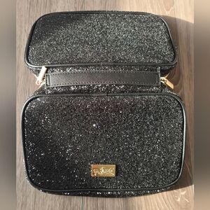 Two Park Princesses “Ms. Mouse” Polka Dot Black Glitter Zip Around Organizer Bag